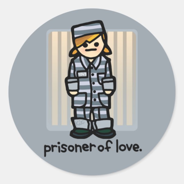 Sticker Rond des doigts collants vous mènent en prison. (Devant)