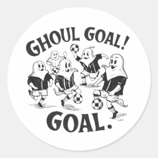Sticker Rond Des fantômes jouent au football