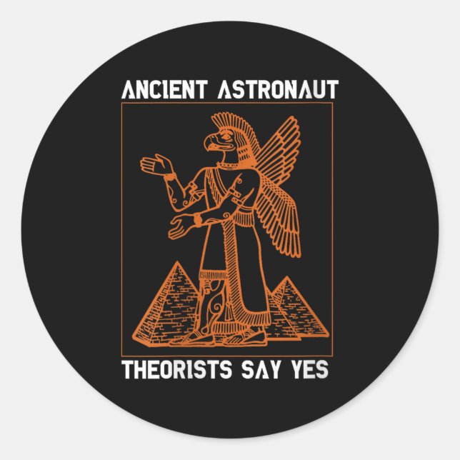 Sticker Rond Des Femmes Anunnaki Des Théoristes D'Astronautes A (Devant)