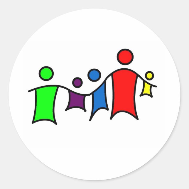 Sticker Rond Des gens tenant la main (Devant)