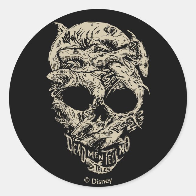 Sticker Rond Des hommes morts ne disent pas de contes crâne (Devant)