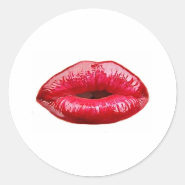Sticker Rond Des lèvres embrassantes ! (Devant)