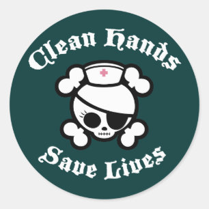 Sticker Rond Des mains propres sauvent des vies