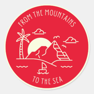 Sticker Rond Des montagnes à la mer