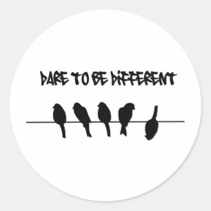 Sticker Rond Des oiseaux sur un fil - osez être différent