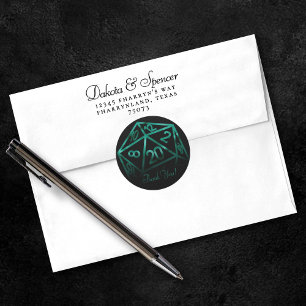 Sticker Rond Dés RPG   Émeraude Imaginaire Tabletop Gamer Perso
