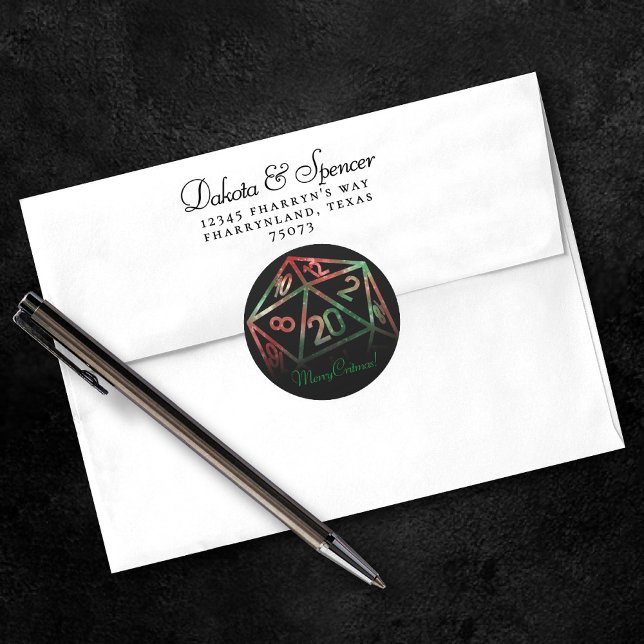 Sticker Rond Dés RPG | Gamer Tabletop Imaginaire XMAS personnal (Créateur téléchargé)