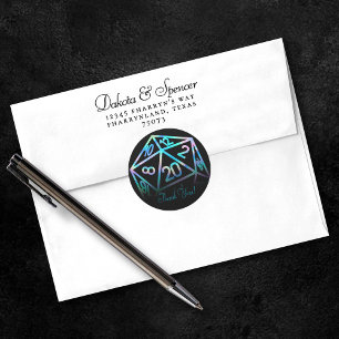 Sticker Rond Dés RPG   Holo Imaginaire Tabletop PnP Gamer Perso