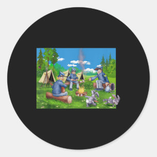Sticker Rond Des Soldats De Guerre Civile Sur Le Point D'Être F