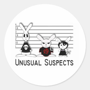 Sticker Rond Des suspects inhabituels
