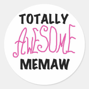 Sticker Rond Des tee-shirts et cadeaux rose Memaw absolument gé