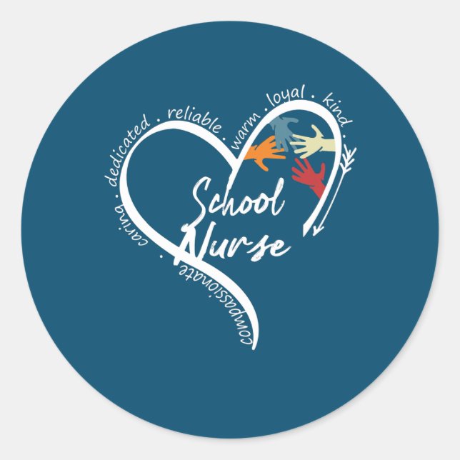 Sticker Rond Des Tee - shirts Infirmières Drôle À L'École Revie (Devant)
