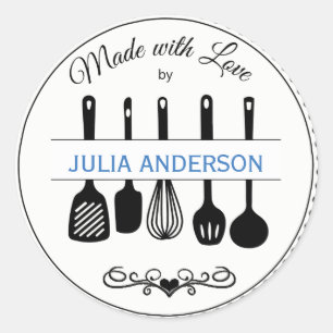 Sticker Rond Des ustensiles de cuisine personnalisés