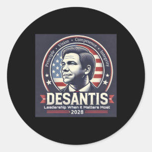 Sticker Rond Desantis 2028 - Leadership Quand Il Est Le Plus St