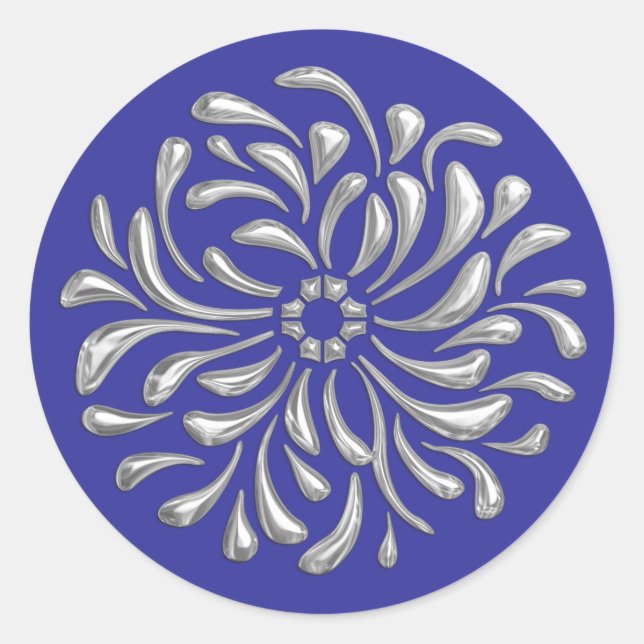 Sticker Rond Design argenté sur n'importe quelle couleur (Devant)
