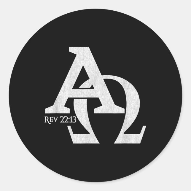 Sticker Rond Design chrétien - Alpha Et Oméga La Lette Grecque (Devant)