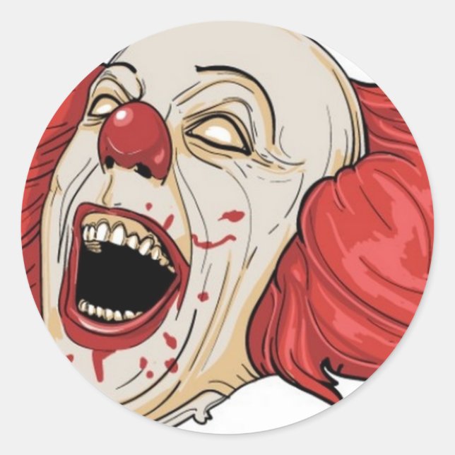 Sticker Rond Design clown malin (Devant)