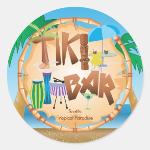 Sticker Rond Design de barre Tiki