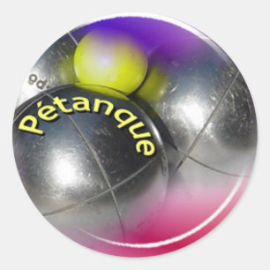 Sticker Rond Design de boules de pétanque en tranches