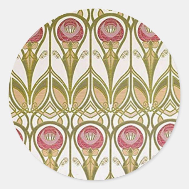 Sticker Rond Design de fleurs Charles Rennie Mackintosh (Devant)
