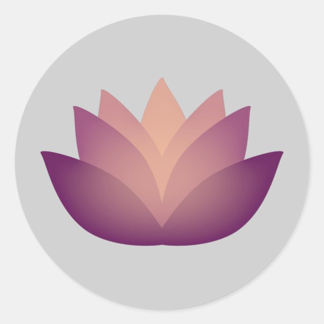 Sticker Rond Design de fleurs Mauve Lotus (Devant)