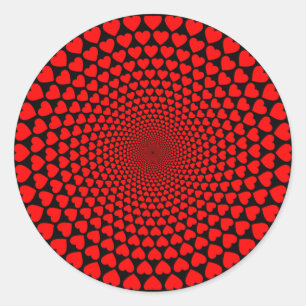 Sticker Rond Design de Hearts Mandala