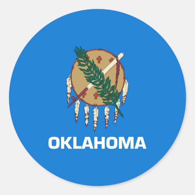 Sticker Rond Design de l'Oklahoma State (Devant)