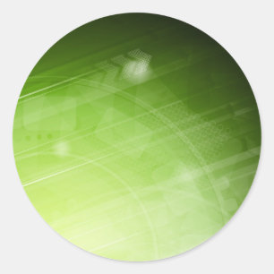 Sticker Rond Design de lumière verte dans un style high-tech