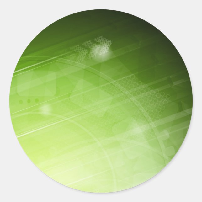 Sticker Rond Design de lumière verte dans un style high-tech (Devant)
