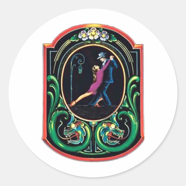 Sticker Rond Design de tango ! Tango Art ! (Devant)