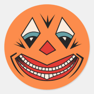 Sticker Rond Design de visage d'Halloween des années 1920