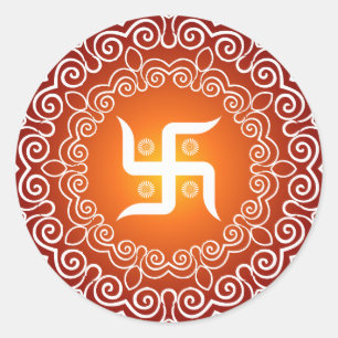 Sticker Rond Design décoratif Swastika