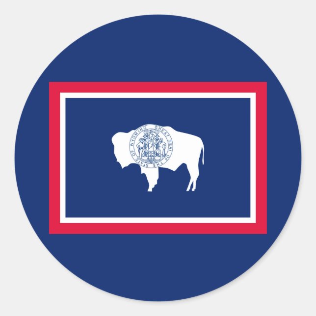 Sticker Rond Design du drapeau d'état du Wyoming (Devant)