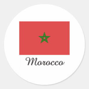 Sticker Rond Design du drapeau marocain