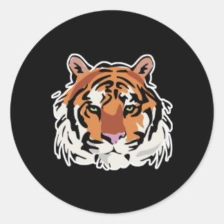 Sticker Rond Design du visage du tigre cool