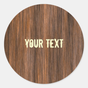 Sticker Rond Design en bois