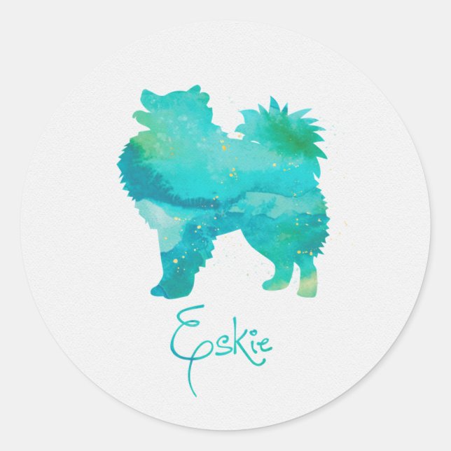Sticker Rond Design Eskimo américain (Devant)