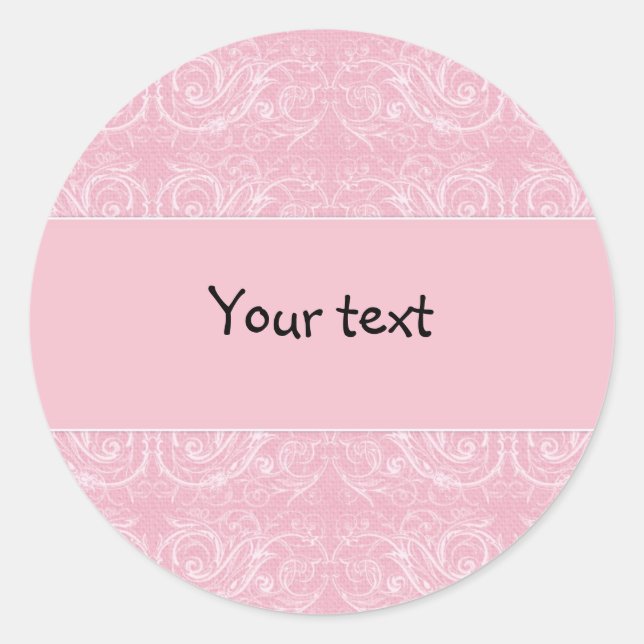 Sticker Rond Design floral rose (Devant)