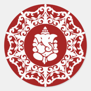 Sticker Rond Design Ganesha décoratif