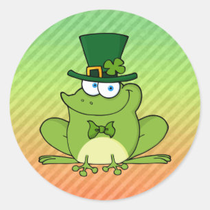 Sticker Rond Design irlandais de grenouille