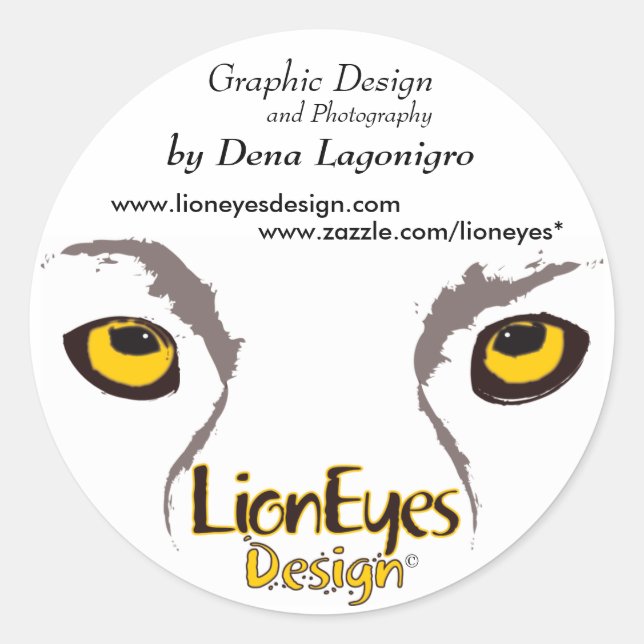 Sticker Rond Design LionEyes (Devant)