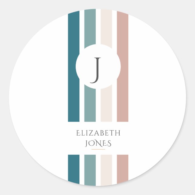 Sticker Rond Design minimaliste aux couleurs pastel (Devant)