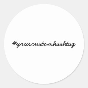 Sticker Rond Design minimaliste moderne de hashtag personnalisé