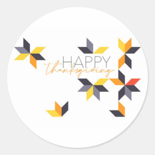 Sticker Rond Design moderne et gai du Bon thanksgiving