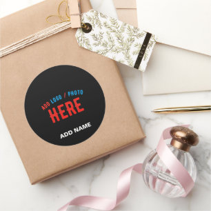 STICKER ROND DESIGN MODERNE PERSONNALISABLE DE MARQUE NOIRE