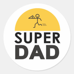 Sticker Rond Design moderne "SUPER DAD"