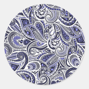 Sticker Rond Design motif bleu pâle