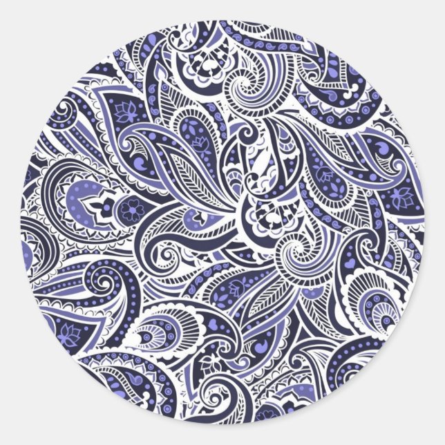 Sticker Rond Design motif bleu pâle (Devant)