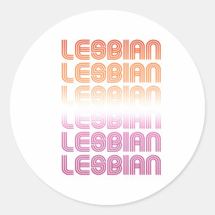 Sticker Rond Design Motif rétro lesbien