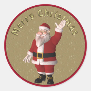 Sticker Rond Design Père Noël mignon, fantaisiste